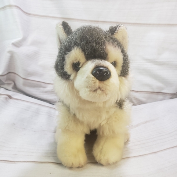 Nat & Jules Realistic Timber Wolf Husky Dog Plush Stuffed Toy 10 Inch 2013 - Picture 2 of 9